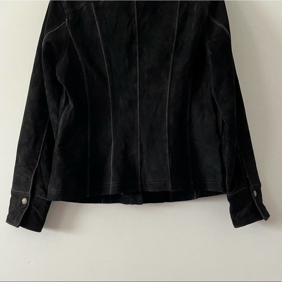 Live A Little 100% Leather Suede Black Jacket Sz Medium - Picture 7 of 8